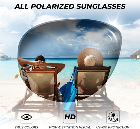 CARFIA Wide Temples Pilot Sunglasses for Men Polarized UV400 Protection Classic Trendy Style Eyewear CA5378...