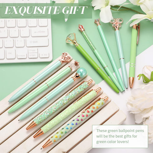 16 Pcs Ballpoint Pens Set Metal Crystal Diamond Pen Glitter Pens for Journaling Pretty Cute Pens Black Ink Retractable Fancy Pens Gifts for Women ...