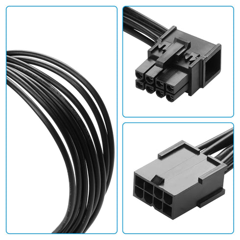 SinLoon 8-Pin Extension Cord PCIE 8 Pin Female to Right Angle Male PCIE Express Power Adapter Cable for Graphics Card 18AWG 15CM/5.9Inch (Left)...