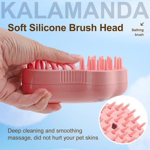 Cat Steam Brush for Shedding, 4 in 1 Steamy Cat Brush Cleanser, Dog Massage Grooming Brush with Release Button, Pet Hair Cleaning Misting Comb for...