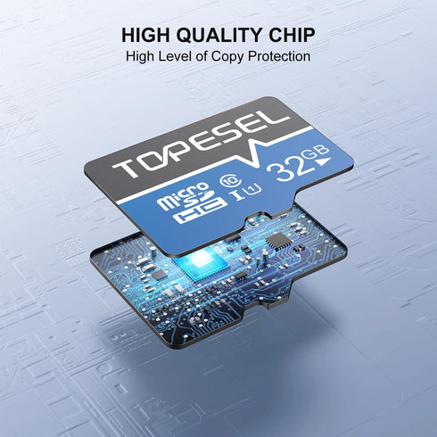 TOPESEL 5-Pack 32GB Micro SD Card Class 10 Micro-SDXC Memory Card UHS-I, High Speed Flash TF Card for Security Camera/Smartphone/Drone/Dash Cam/Ta...