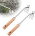 2pcs Upgrade Grass Puller Tool, Portable Multi-Purpose Manual Tool 4-Teeth with Wooden Handle, for Gardening Farm Yard Backyard...