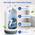 HAMITOR Toilet Bowl Brush Holder Set: Deep Cleaning Silicone Toilet Cleaner Scrubber Under Rim with Curved Bristle for Bathroom Dead Corner Clean ...