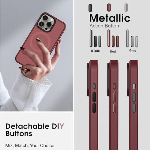 for iPhone 15 ProMax Case - Strong Magnetic Maroon Designed for iPhone 15 Pro Max Case 6.7”, Military Grade Drop Tested, Compatible with MagSafe, ...