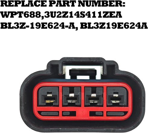 WPT688 Blower Motor Connector 3U2Z14S411ZEA, Fan Blower Motor Wire Harness Pigtail Assembly S1763, Compatible with Ford Explorer Escape Expedition...