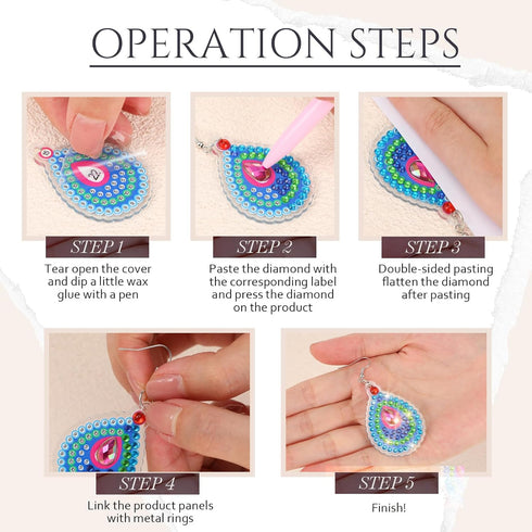 Kigeli 20 Pairs Diamond Painting Earrings Jewelry Diamond Art Earring Kit for Jewelry Making 5D DIY Earring Making Kit for Adults Kids Boho Dangle...