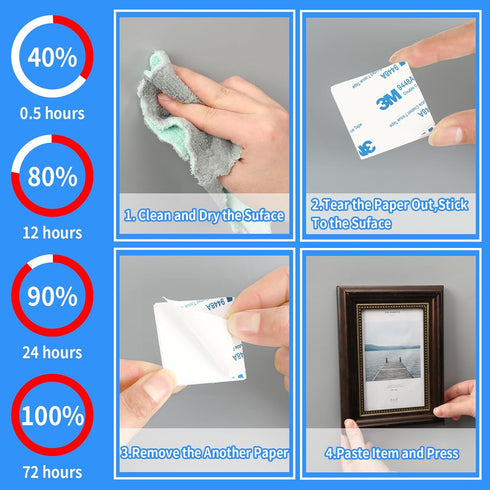 UPINS Double Sided Foam Tape, 60 Pcs Double Sided Tape Heavy Duty Strong Adhesive Double Sided Mounting Tape for Walls Picture Poster Crafts Black...