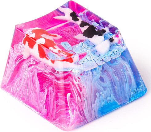 Backlit Key Cap for Cherry MX Mechanical Koi Fish Resin Artisan Keycaps 1U...