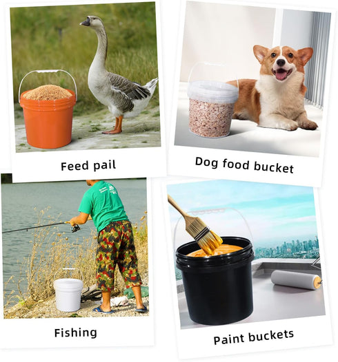 5 Pcs/5 Quart Cleaning Bucket with Airtight Lid, Small Plastic Bucket with Lid and Handle, Mop Bucket for House Cleaning, Car Washing, Fitment, De...