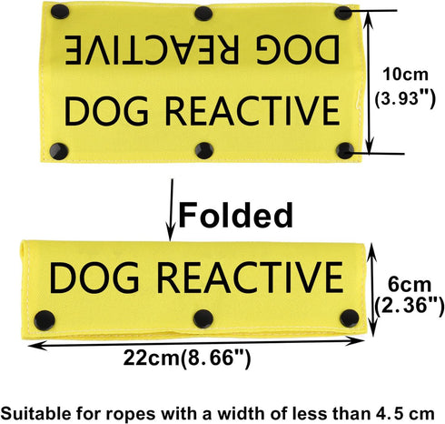 Funny Dog Leash Sleeve Dog Reactive Dog Leash Wrap Wrap Alert Hanging ID Patch Tag Pet Birthday Gift (Dog Reactive-YE Sleeve)...
