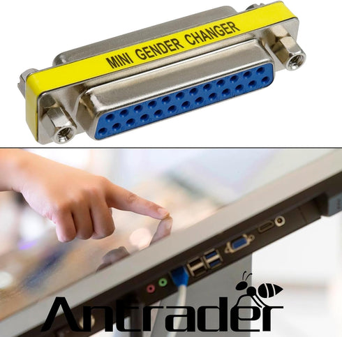 Antrader 4-Pack DB25 25 Pin Serial Port Female to Female Mini Gender Changer Coupler Adapter RS232 Connector...