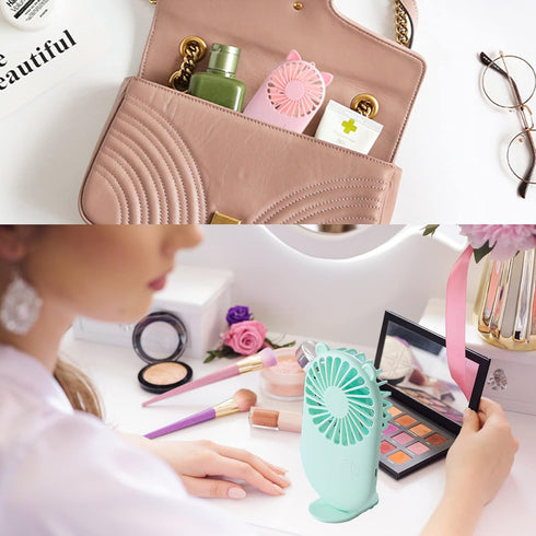 Mini Portable Fan Powerful Small Personal Desk Fan Handheld Fan Speed Adjustable USB Rechargeable Fan Pocket Fan Eyelash Fan for Women Girls Home ...