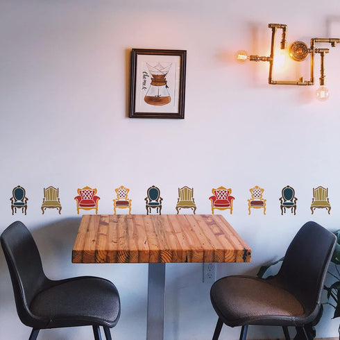 FINGERINSPIRE Armchair Painting Stencil 11.8x11.8 inch 4 Styles Reusable Chair Drawing Template Reusable PET Hollow Out Painting Stencil for DIY A...