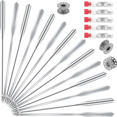 Sewing Machine Needles, Universal Sewing Machine Needle, ONEHERE Compatible with Singer, Brother, Janome, Varmax, Sizes HAX1 65/9, 75/11, 90/14, 1...