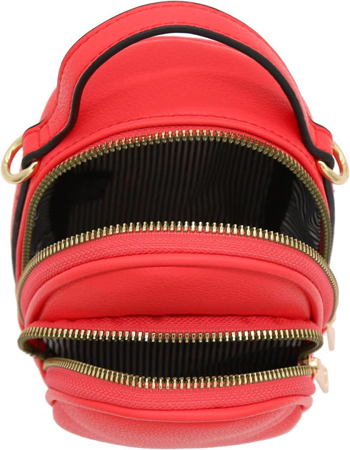 FashionPuzzle Two Compartment Mini Oval PU Leather Crossbody Bag...
