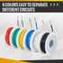 Solid Tinned Copper Wire, 10Ft Each 6 Different Colored 18 Gauge Wire, Flexible Silicone Rubber Insulated Electrical Wire, Widely Range for High&L...