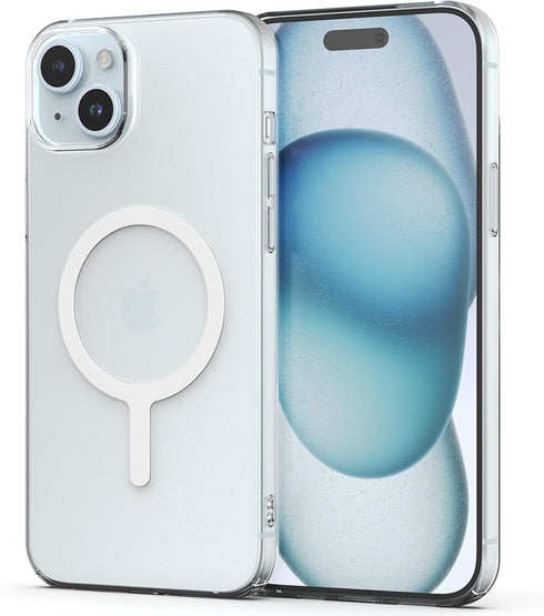 Sinjimoru iPhone 15 Plus Ultra Thin Clear Phone Cover for MagSafe Case, Non Yellowing Strong Magnetic Slim Fit iPhone Case Crystal Clear for iPhon...