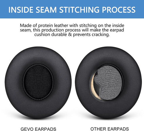 GVOEARS Ear Pads Replacement for Beats Solo 3 - Earpad Cushions Compatible with Beats by Solo3/Solo2 Wireless ON-Ear Headphones with Protein Leath...