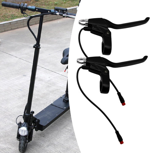 1 Pair Brake Lever, Left and Right Power Off Handle Accessories 108PPD Brake Levers, 2 Pin Male Hand Brake Controller Kit for Electric Bike Scoote...
