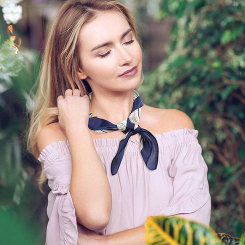 Amabro Mulberry Silk Neck Scarf, 21'' x 21'' Square Hair Head Scarf Head Wrap Hair Band Women Handbag Accessories...