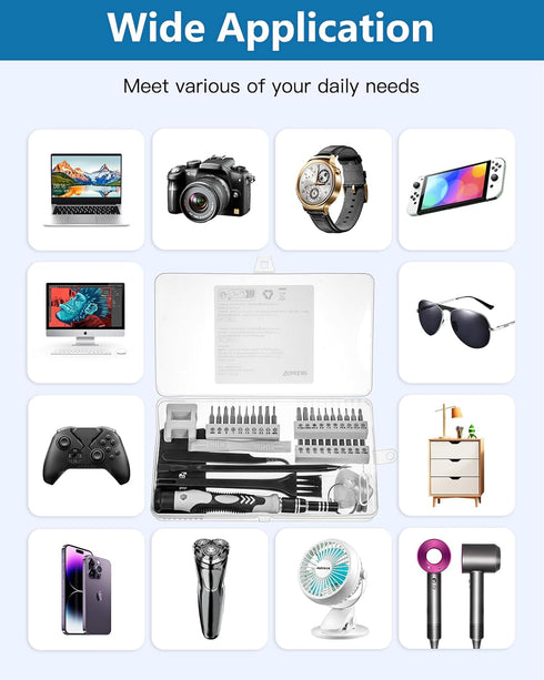 Vastar 42 in 1 Precision Screwdriver Set, S2 Electronics Tool Kit with T5 T6 T7 T8 T9, Triwing Y00, Star P5 etc, Mini Repair Kit for Computer, Pho...