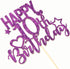 Purple Glitter Happy 10th Birthday Cake Topper for Cheers to 10 Years - Children's Birthday Party Cake Decorations...