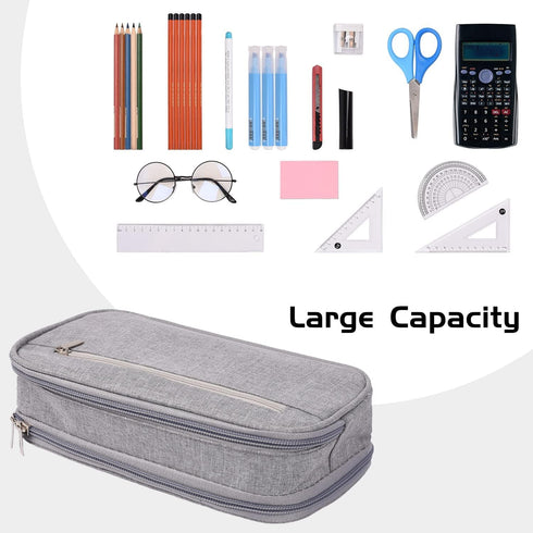 Pencil Case Large Capacity Pen Bag Big Stationery Storage Kit for Office Travel Cosmetic Pouch Arts and Crafts Supplies Organizer Multiple Compart...