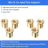 Brass Shift Knob Adapters Universal M8 X 1.25/M10 X 1.25/M10 X 1.5 Thread Gear Shifter Knob Screw (6 Pcs)...