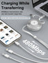 Retractable iPhone Charger, 3-in-1 Multi Charging Cable, 100W Fast Charging USB-C/A to Lightning/USB-C/Micro Retractable USB-C Cable for iPhone 15...