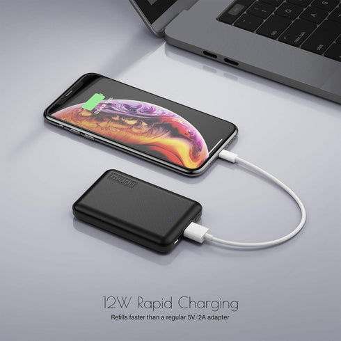Miady 2-Pack 5000mAh Mini Portable Charger, Power Pack with 5V 2.4A USB-C Output, Power Bank Phone Charger for iPhone 15/14/13/12/... Series, Andr...