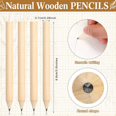 200 Pcs Half Pencils Bulk 2 HB Mini Golf Pencils Round Pre Sharpened Natural Wooden Short Pencils for Students Kids Classroom Back to School Party...