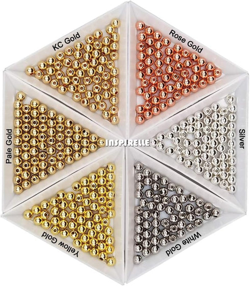 200pcs 4mm Long-Lasting Rose Gold Plated Brass Rondelle Beads Round Metal Loose Connector Beads Metal Spacer Smooth Beads for DIY Bracelet Jewelry...