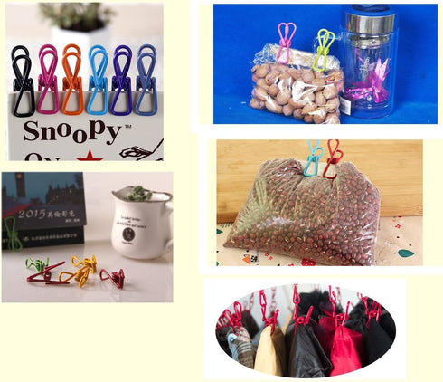 30 Pcs 2 Inch 10 Different Random Colors Chip Clips, PVC Coating High Elasticity Strength Clothes Pins, Food Clips and Bag Clips...