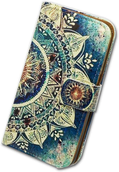 Case for iPhone 11 Pro Max, Green Circular Mandala Flip Leather Case Wallet Cover with Credit Card Slot ID Card Holder Kickstand for iPhone 11 Pro...