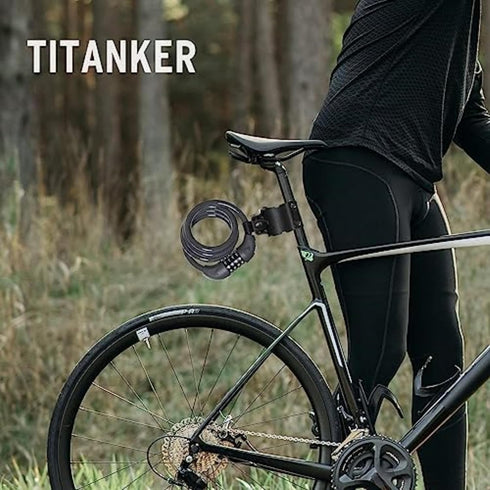 Titanker Bike Lock, Bicycle Lock 4 Feet Cable Lock 1/2 Inch Resettable Bike Lock Combination with Mounting Bracket, Bike Accessories for Bicycle, ...