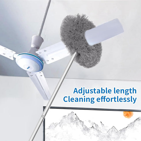 Ceiling Fan Cleaner Duster Reusable Microfiber High Ceiling Fan Blade Cleaner Extendable Duster with Long Handle Removable Washable Adjusts 13 to ...