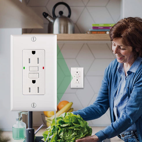 GFCI Outlet Receptacle,1pack,Ground Fault Electric Plugs,125V 15Amp,Weather-Resistant and Tamper-Resistant,GFI UL&CUL Listed White...