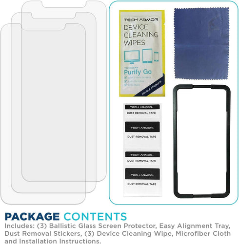 Tech Armor Screen Protector for iPhone 11 and iPhone XR 6.1 inch - Ballistic Tempered Glass, Case Friendly, Sensor Protection, HD, 9H Hardness - 3...
