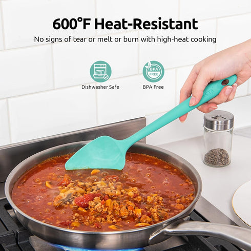 U-Taste Silicone Baking Spatula Set: 600ºF High Heat Resistant, Food Grade Flexible Rubber Kitchen Cooking Mixing Scraper, Food Grade Seamless Ute...