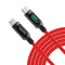 SOOPII 100W 4ft USB C to USB C Cable Fast Charge, Nylon Braided Cable with LED Display for lPhone 15/15 Pro/15 Plus/15 Pro Max,lPad Air,MacBook Pr...