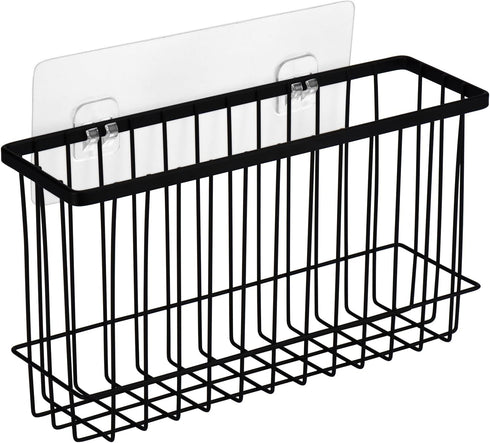 Toplife Wall Door Adhesive Kitchen Wrap Organizer Rack, No Drilling, Black...