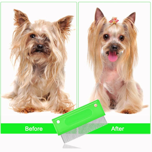 5 Pieces Pet Grooming Comb, Pet Hair Comb Rubber Handle Dog Hair Comb, Dog Eye Combs Pet Grooming Comb Flea Comb for Dog/Cat/Small Pets Removing E...