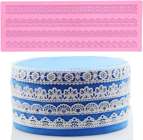 Anyana Embossing Mat Lace Band Silicone imprint Fondant impression Sugar Paste Mould Cake Decoration Tools Kitchen chocolate Sugar Paste Baking Mo...