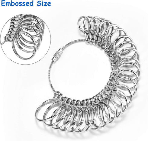 Ring Sizer Measuring Tool, NuLink Aluminum Ring Mandrel Dual Measurement Size Metal Rings Sizers Tools Kit Adjuster for Women Men Rings...