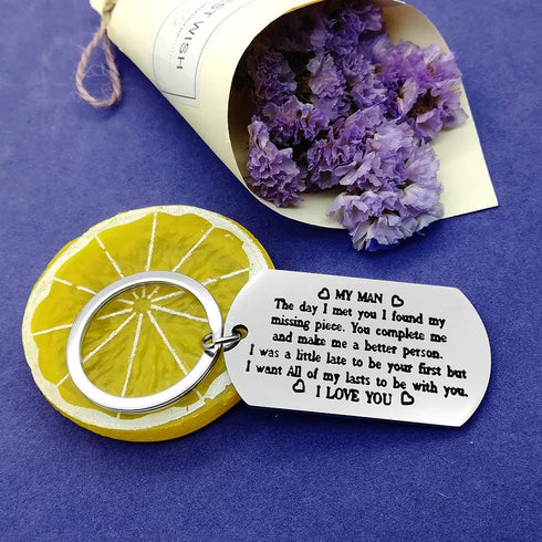 Vadaka to My Man Keychain Gift for Him,Wedding Anniversary Valentine's Day Birthday Gift for Boyfriend Fiance Husband I was A Little Late to Be Yo...