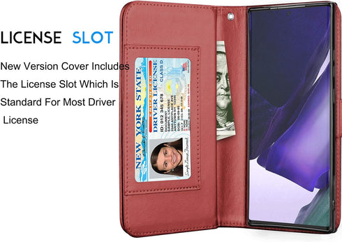 Galaxy Note 20 Ultra Case, Note 20 Ultra 5G Wallet Case, Luxury Cash Credit Card Slots Holder Carrying Flip PU Leather Cover [Detachable Magnetic ...