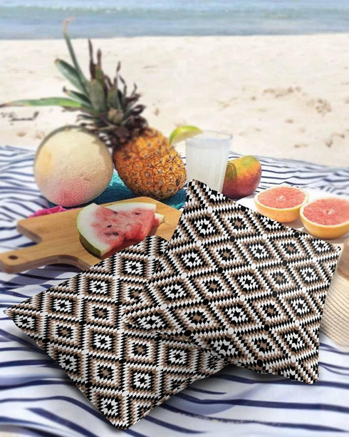 Brown Black Outdoor Pillow Cover 18x18 Inch Cushion Sham Case, Waterproof Decorative Square Throw Pillowcase for Outside Garden Patio Porch Couch ...