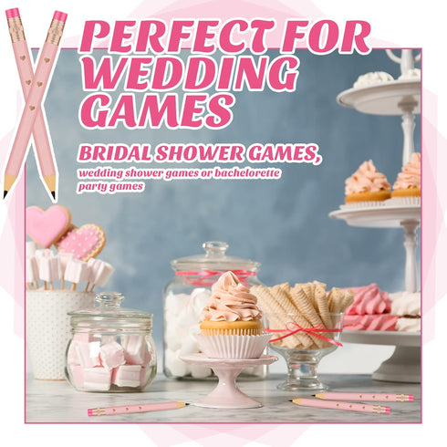 24 Pieces Pink Baby Shower Pencils Bridal Shower Golf Pencils with Erasers Mini Half Pencils Pre Sharpened 4 Inch Wedding Pencils 2 HB Hexagon Pen...