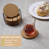 8 Pcs Drink Coasters with Holder, Thicker Cork Coasters for Drinks Absorbent for Coffee Table Wooden Coaster Set Tabletop Protection Cup Mat Bar K...