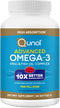 Qunol Advanced Omega 3 Krill and Fish Oil Complex, 10x Better Bioavailability, One Pill Dose, 250mg EPA & DHA, Supports Brain, Eye, Heart and Join...